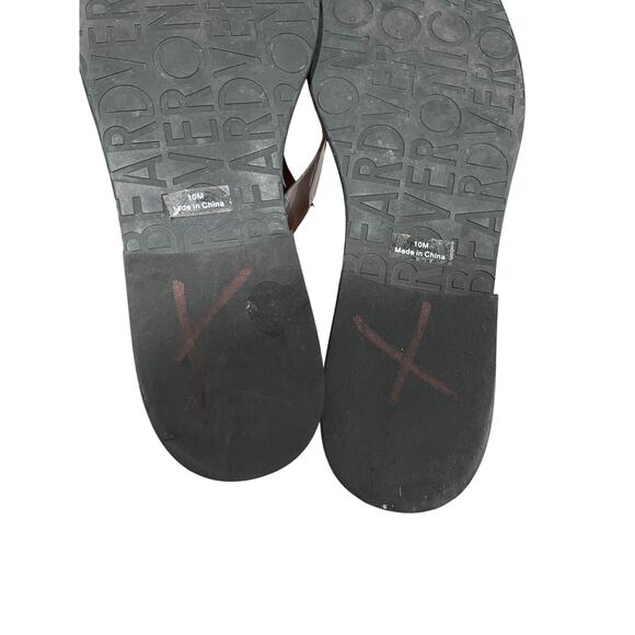 Veronica Beard Leather Thong Sandals Brown Women’s Size 10M Square Toe Flip Flop - Picture 7 of 10